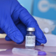 A vial of the Pfizer vaccine at a pop up vaccination center in Los Angeles's Arleta neighborhood in August 2021.
